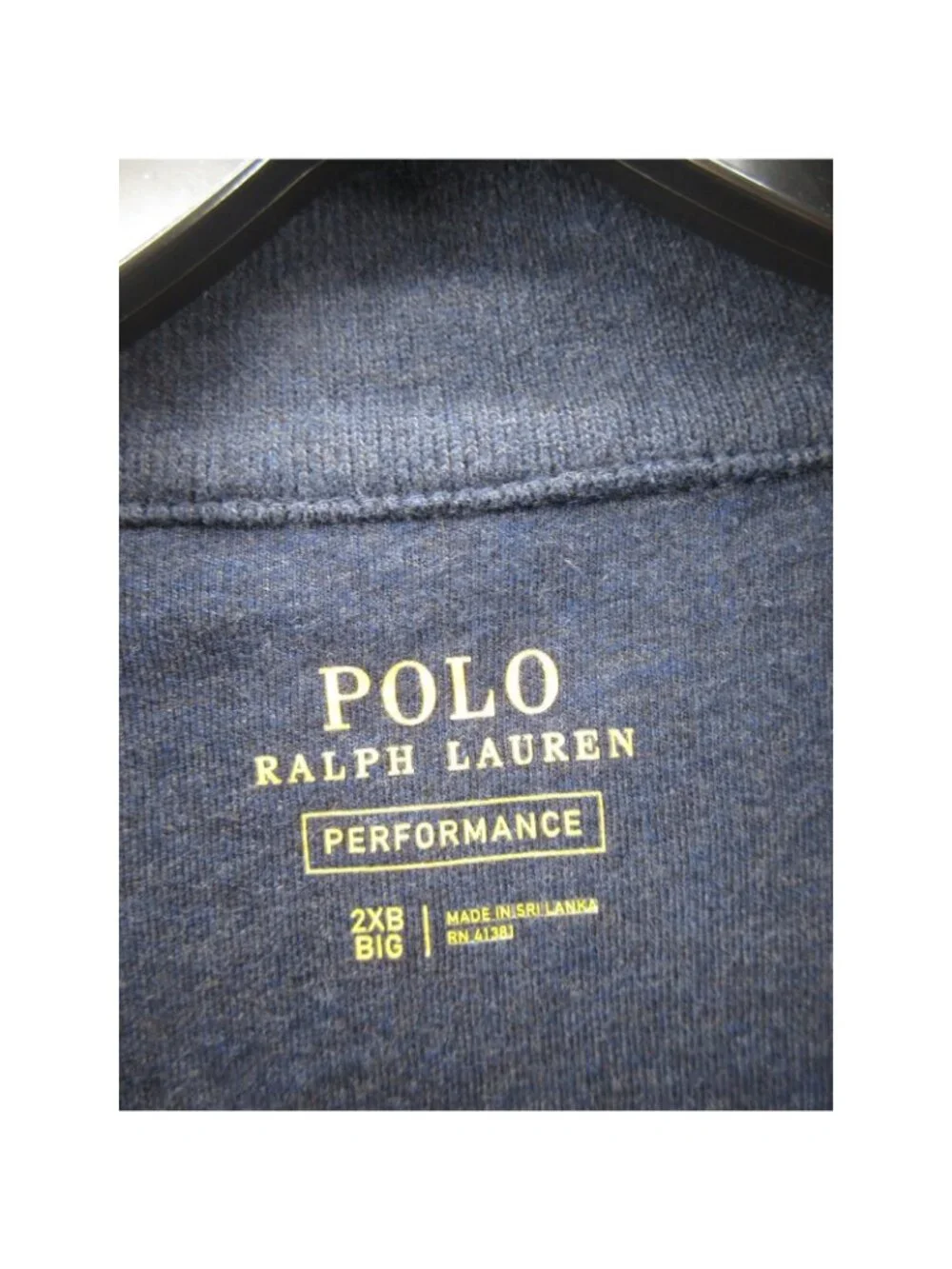 Polo Ralph Lauren Jacket 2XB Big Navy Performance Sweatshirt Full Zip